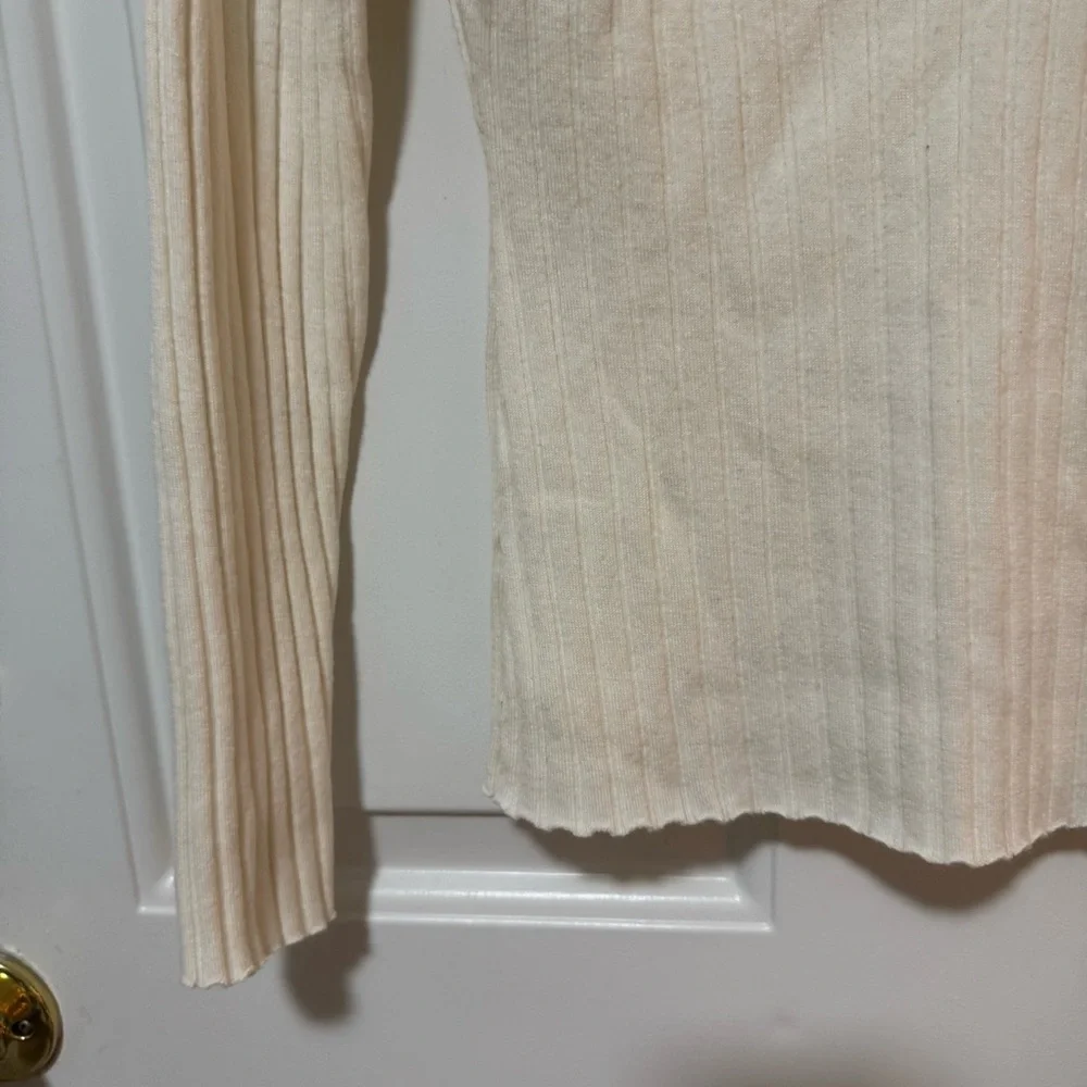 Sandro Knit Sweater With Twisted Neckline Beige Size 3 US Size 8